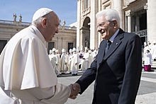 Pope Francis and Sergio Mattarella 2022