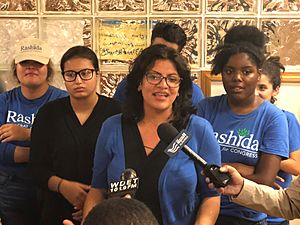 Rashida Tlaib is seen at her campaign headquarters in Detroit, Michigan, Aug.7 2018