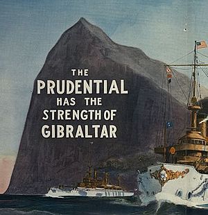 Rock of Gibraltar - 1909 Prudential advert