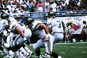 Scene from the Jacksonville Jaguars inaugural game against the Houston Oilers