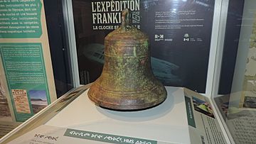 Ship's bell recovered from the HMS Erebus from Frankin's lost expedition, Nattilik Heritage Centre, Gjoa Haven, September 2019