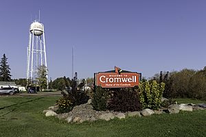 Welcome to Cromwell sign along MN 210