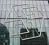 Aluminium sculpture on wall overlooking MLC Plaza in Sydney