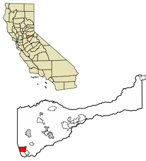Location of Camanche Village in Amador County, California.