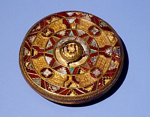 Anglo-Saxon Disc Brooch from Monkton on display at the Ashmolean Museum