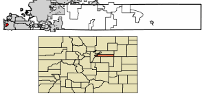 Location of the Town of Columbine Valley in Arapahoe County, Colorado.