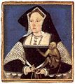 Horenbout Catherine of Aragon with a monkey