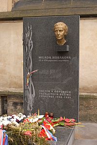 Milada horakova, tombstone, cz