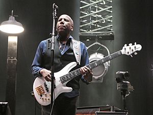 Nathan East as a member of Eric Clapton's band, Detroit, 10 Sep 2022