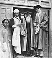 Rabindranath Tagore With Sir Maurice Gwyer and Dr. S. Radhakrishnan at Sinha Sadan after the Oxford University Convocation on 7 August 1940