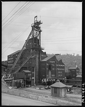 Tipple of mine. Buckeye Coal Company, Nemacolin Mine, Nemacolin, Greene County, Pennsylvania. - NARA - 540268