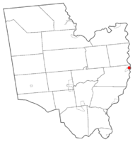 Map highlighting Schuylerville's location within Saratoga County.