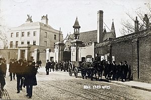Woolwich Dockyard gates, ca 1900