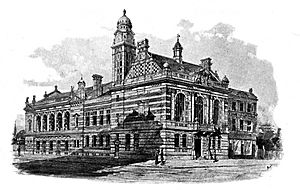 Academy Architecture 1895 Accepted Design for Rotherhithe Town Hall View from Neptune Street and Lower Road MURRAY AND FOSTER Architects