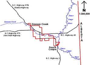 Dawson Creek BC outline