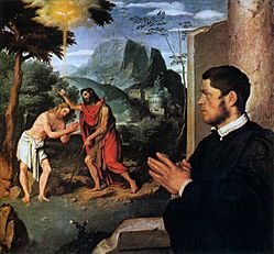 Giovanni Battista Moroni - The Baptism of Christ with a Donor - WGA16246