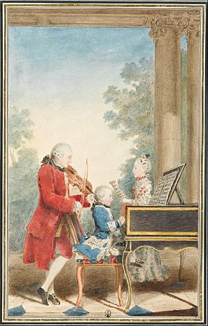 Louis Carrogis dit Carmontelle - Portrait de Wolfgang Amadeus Mozart (Salzbourg, 1756-Vienne, 1791) jouant à Paris avec son père Jean... - Google Art Project