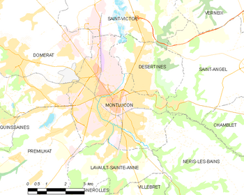 Map of the commune of Montluçon
