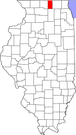 Boone County's location in Illinois