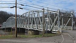The Morgan County Veterans' Memorial Bridge, which connects Malta to McConnelsville