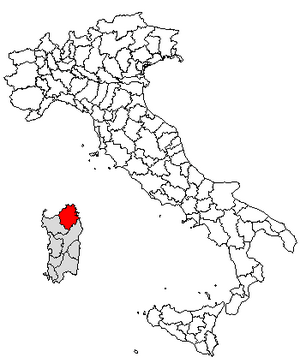 Location of Province of Olbia-Tempio