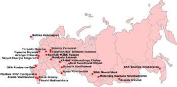 Russian First Division map