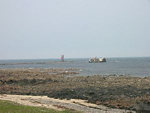 Shipwreck and Light Tower, Cairnbulg - geograph.org.uk - 1275807