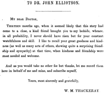 Thackeray (dedication to Elliotson)f