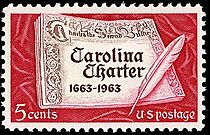 Carolina Charter 1963 U.S. stamp.1