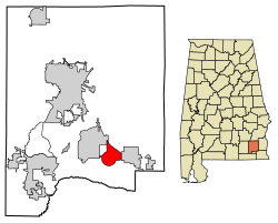 Location of Pinckard in Dale County, Alabama.