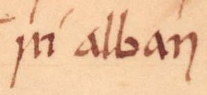 Domnall mac Custantín (Oxford Bodleian Library MS Rawlinson B 489, folio 27v)