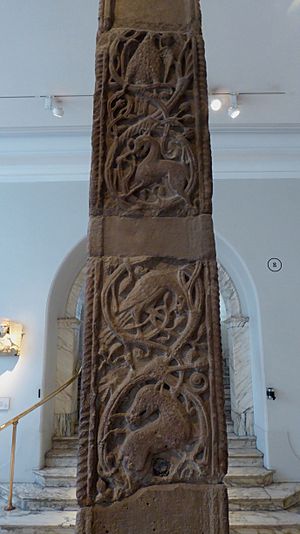 Floral and faunal designs on the Easby Cross