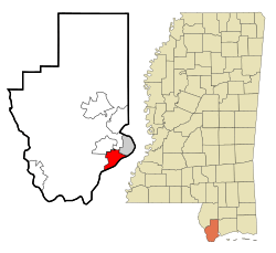 Location of Waveland, Mississippi