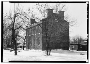 Historic American Buildings Survey Albert J. DeLong, Photographer Feb. 26,1934 VIEW FROM NORTH EAST - Wilford Woodruff House, Tenth and Hotchkiss Streets, Nauvoo, Hancock County, HABS ILL,34-NAU,3-1