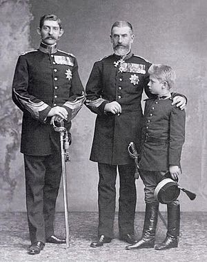 King Carol I of Romania with his nephew and great nephew