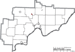 Location of Lowell in Washington County