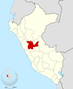 Location of the Department of Huánuco in Peru