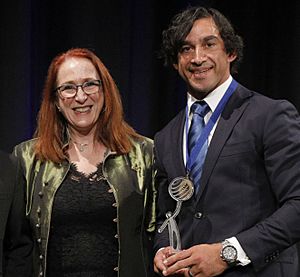 Ros Croucher and Johnathan Thurston
