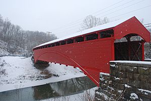 Barrackville Covered Bridge - Side in Winter