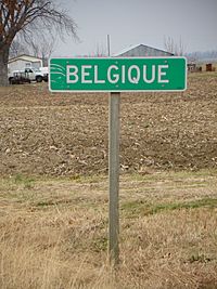 Belgique, Missouri, roadsign