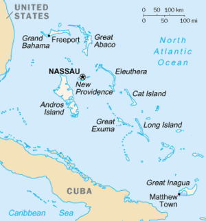 Map of Bahamas.