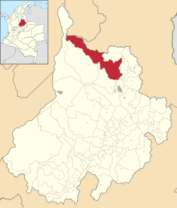 Location of Rionegro in Santander