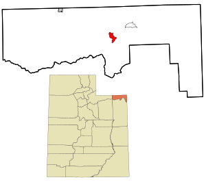 Location within Daggett County and the State of Utah