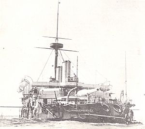 HMS Benbow (1885) starboard bow view