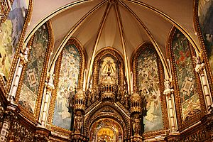 Interior of the dome - Basílica de Montserrat - Montserrat 2014
