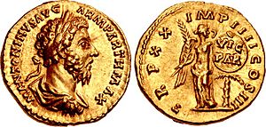 Marcus Aurelius, aureus, AD 166, RIC III 160