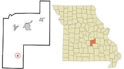 Location of Edgar Springs, Missouri