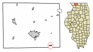 Location of German Valley in Stephenson County, Illinois.