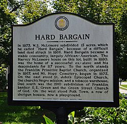 Williamson County Historical Society Marker for the Hard Bargin (McLemore House)