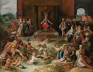 Allegorie op de troonsafstand van keizer Karel V te Brussel Rijksmuseum SK-A-112